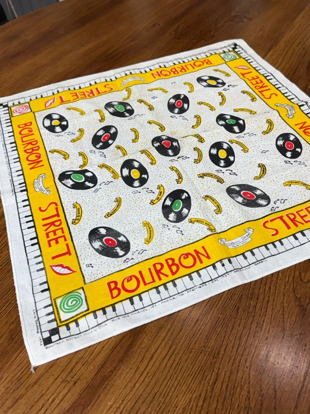 Vintage Bourbon Street New Orleans Printed Tea Towel Kitchen Towel Souvenir